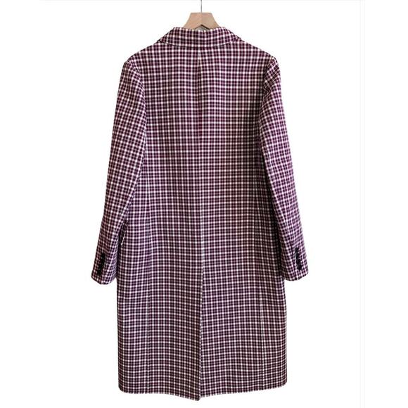 $3,490 BURBERRY NWT Authentic Purple Plaid Stripe Jacket Trench Coat – Size 10 - Picture 5 of 16